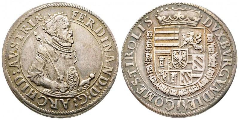 Austria 
Tyrol, Ferdinand II of Tyrol 
Thaler 1577 - 1599 (ND), AG 28.51 g.
Ref ...