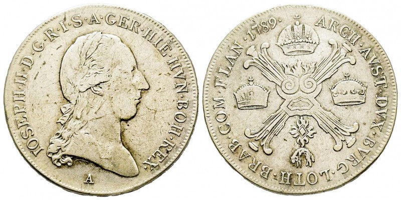Austria, 
Joseph II 1765-1790
1/2 Kronentaler, 1789 A, AG 14.65 g.
Conservation ...
