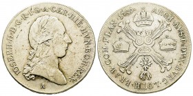 Austria, 
Joseph II 1765-1790
1/2 Kronentaler, 1789 A, AG 14.65 g.
Conservation : nettoyage sinon TTB