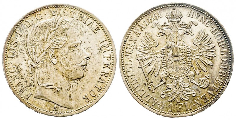 Austria 
Franz Joseph 1848-1916
1 Florin, Wien, 1861 A, AG 12.37 g.
Ref : KM# 22...