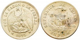Chile
1 Peso, 1875, AG 24.93 g.
Ref : KM#142.1
Conservation : Superbe
