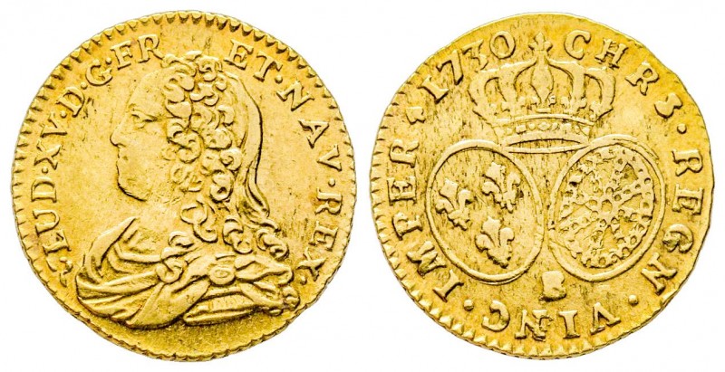 France
Louis XV
1/2 Louis or, Rouen, 1730 B, AU 4.06 g.
Ref : G. 329
Conservatio...