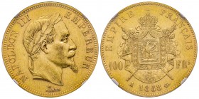 France
Second Empire
100 Francs, Paris, 1868 A, AU 32.25 g. Ref : G.1136, Fr. 580
Conservation : NGC AU58
Quantité : 2315 exemplaires. Rare