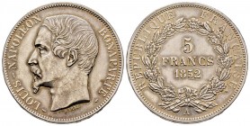 France
Second Empire
5 Francs, Paris, 1852 A, AG 25 g.
Ref : G. 734
Conservation : Superbe