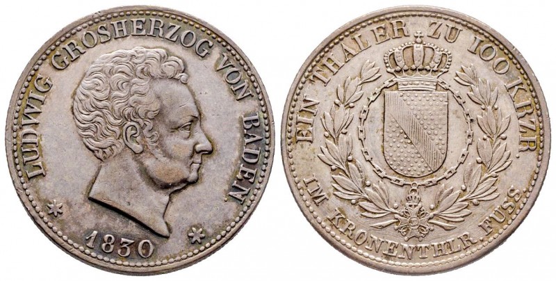 Germany
Baden, Liudwig I
Thaler, 1830, AG 18.10 g.
Cobnservation : Superbe