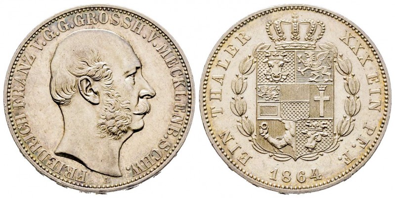 Germany
Mecklenburg Schwarzburg 
Thaler, 1864 A, AG 18.52 g.
Conservation : Supe...