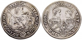 Germany
Saxe
Christian II, Johann Georg Ier and August 1591-1611
Taler, 1607HR, Dresden, AG 28.6 g.
Ref : Dav. 7566
Conservation : TTB