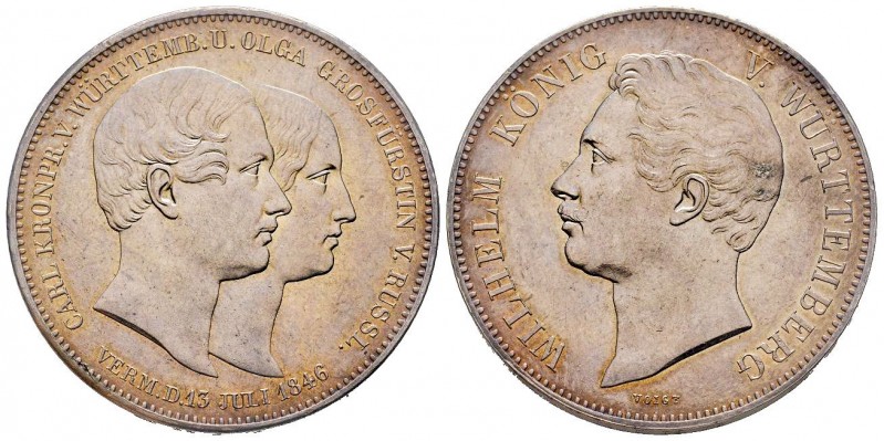 Wurtemberg
Wilhelm Ier (1816-1864),
Double Taler, 1846, AG 
Ref : J. 79; A.K.S. ...