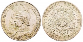 Germany
Prussia
5 Mark Guillaume II, 1901, 200e anniversaire de la Prusse , AG 27.82 g.
Ref : KM#526
Conservation : Superbe