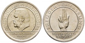 Germany
Weimarer Republik. 1918-1933 
3 Reichsmark,Commemorating the 10th Anniversary of the Adoption of the Weimar Constitution, 11 August 1919, Berl...