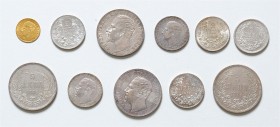 Lot
Bulgarien. 11 Stück, ab 1882, 6x 2 Lewa, 4x 5 Lewa und 1x 10 Lewa 1894 in Gold. ss - vz