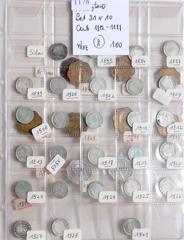 Lot
Ceylon / Sri Lanka. 31 Stück, ab 1892 diverse 10 Cents. ss/vz