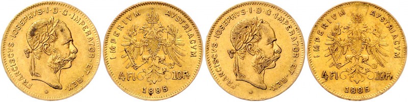 Lot
Münzen Kaisertum Österreich 1804 - 1918. 2 Stück 4 Gulden 1885. ges. 6,44gg
...