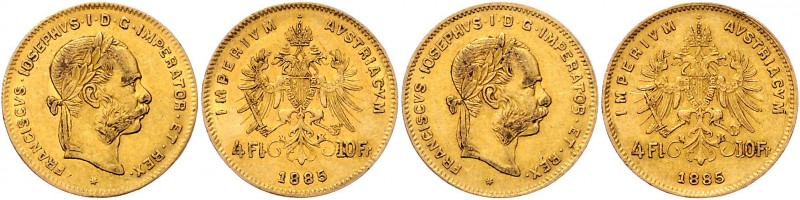 Lot
Münzen Kaisertum Österreich 1804 - 1918. 4 Stück 4 Gulden 1885. ges. 12,87g
...