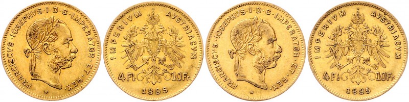 Lot
Münzen Kaisertum Österreich 1804 - 1918. 4 Stück 4 Gulden 1885. ges. 12,87g
...