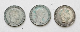 Lot
Münzen Kaisertum Österreich 1804 - 1918. 4 Stück, 20 Kreuzer 1835, 43,44,47, alle B für Kremnitz. ss - vz