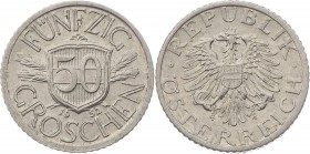 Lot
2. Republik 1945 - heute. 18 Stück 50 Groschen. 1946-1955, J. 454
vz