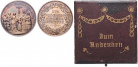 Franz Joseph I. 1848 - 1916
TAUFE UND FIRMUNG. Ag - Firmmedaille, o. Jahr (ca. 1855). auf das Heilige Sakrament der Firmung, Dm 38 mm, in Original Etu...