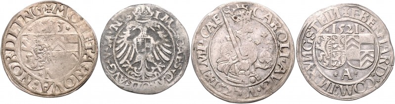 Karl V. 1516 - 1556
Belgien. 1 Carolus / 1/2 Batzen, 1521/22/27/33. Augsburg / N...