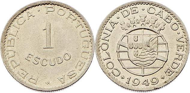 Portugisische Kolonie
Capo Verde. 1 Escudo, 1949. Madrid
7,96g
KM 7
stgl