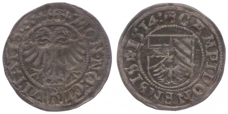 Karl V. 1516 - 1556
Deutschland vor 1871, Kempten. 1/2 Batzen, 1514. 1,94g
Nau. ...