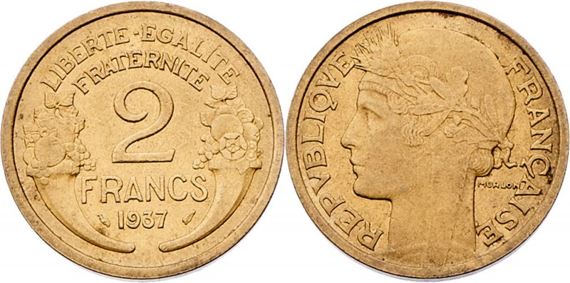 Dritte Republik 1871 - 1940
Frankreich. 2 Francs, 1937. Paris
8,00g
KM 886
vz