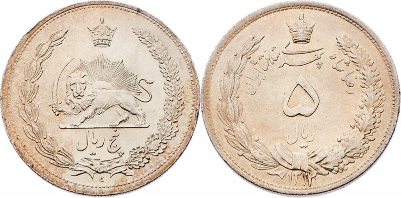 Reza Shah AH 1344-60 / 1925-41 AD
Iran. 5 Rials, SH 1312 / 1933. Birmingham
25,0...