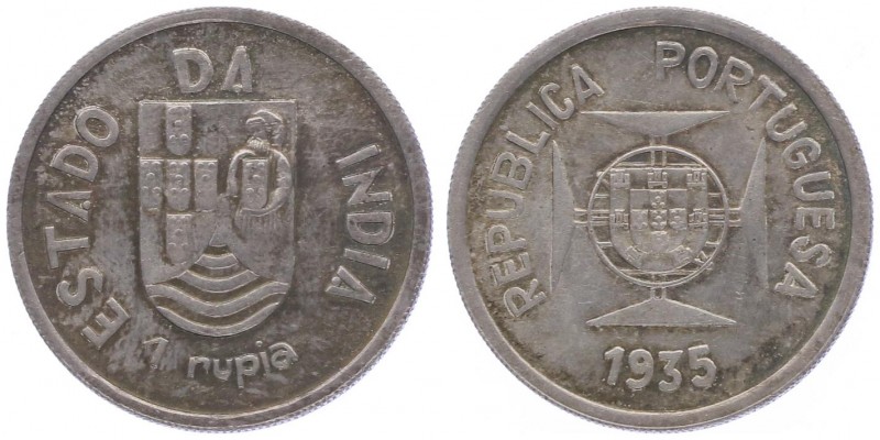 1 Rupia, 1935
Portugal - Indien. Lissabon. 11,50g
KM 22
stgl