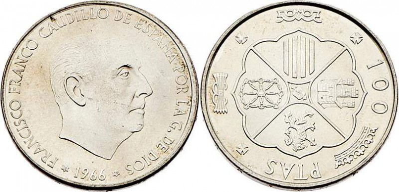 General Franco
Spanien. 100 Pesos, 1966/70. Madrid
18,95g
KM 797
BU