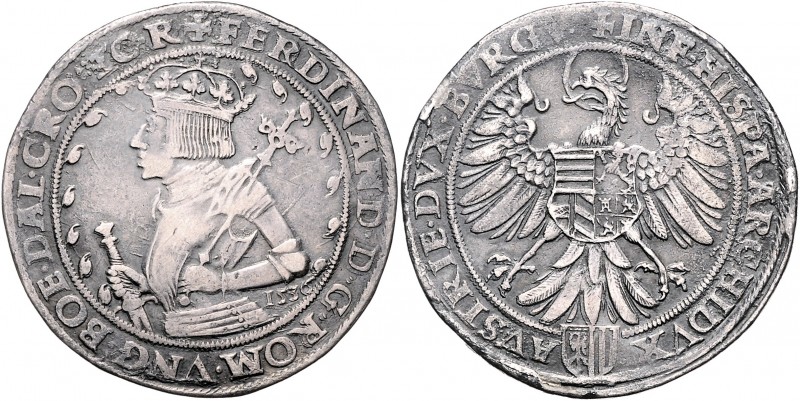 Ferdinand I. 1521 - 1564
Taler, 1536. "sogen. Laubrandtaler", Mm. Rupr. Puellach...