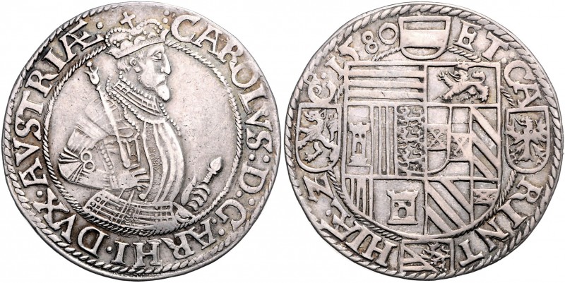 Erzherzog Carl 1564 - 1590
Taler, 1580. Klagenfurt
28,18g
MzA. Seite 64
ss/vz