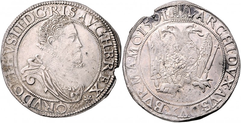 Rudolph II. 1576 - 1612
Taler, 1591. Wien
28,59g
MzA. Seite 77, fehlt im Wiener ...