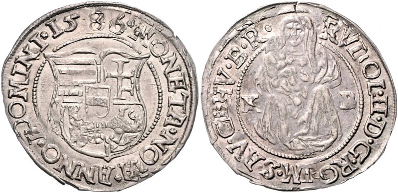 Rudolph II. 1576 - 1612
Breitgroschen, 1586 K-B. Kremnitz
2,65g
MzA. Seite 65
vz