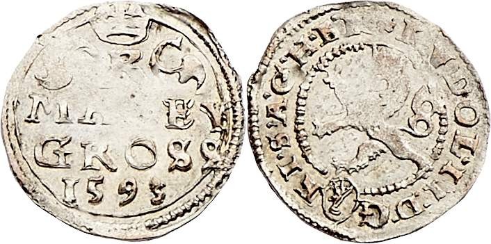 Rudolph II. 1576 - 1612
Malygroschen, 1593. Kuttenberg
1,06g
MzA. Seite 79
Präge...