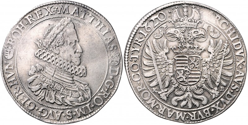 Matthias II. 1612 - 1619
Taler, 1620 KB. Kremnitz
28,76g
MzA. Seite 109
ss/vz