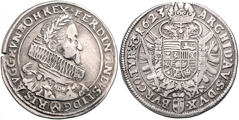 Ferdinand II. als Kaiser 1619 - 1637
1/2 Taler, 1623. Wien
14,97g
Her. 686
Schrö...