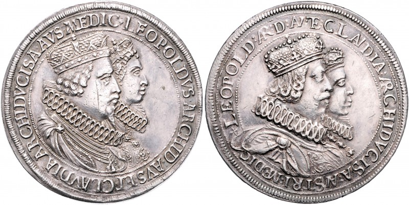 Erzherzog Leopold V. 1625 - 1632
Doppeltaler / 2 Taler, o. Jahr (1635). auf sein...