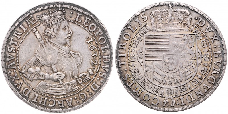 Erzherzog Leopold V. 1625 - 1632
Taler, 1632. Hall
28,41g
M./T. 473, Dav. 3338
v...