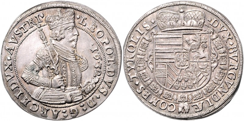 Erzherzog Leopold V. 1625 - 1632
1/2 Taler, 1632. Hall
14,40g
MzA. Seite 129
vz/...