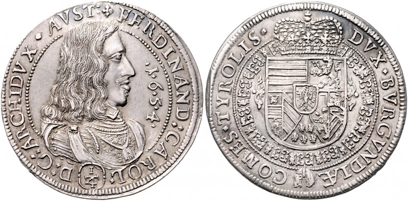 Erzherzog Ferdinand Karl 1632 - 1662
1/4 Taler, 1654. Hall
7,07g
M./T. 515 var.,...