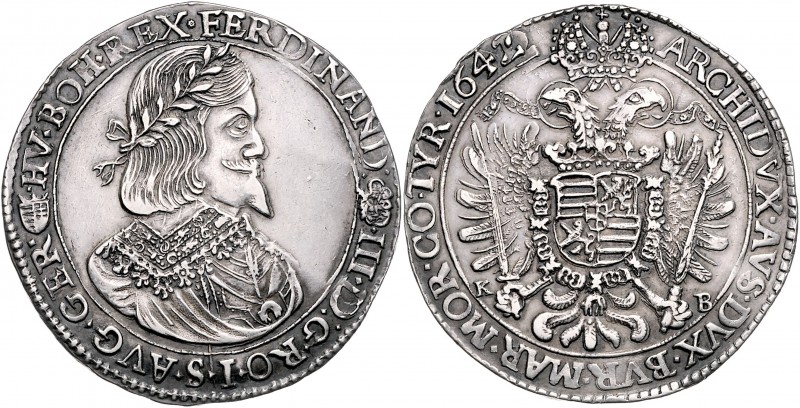 Ferdinand III. 1637 - 1657
Taler, 1642 K-B. Kremnitz
28,42g
Her. 468
ss/vz