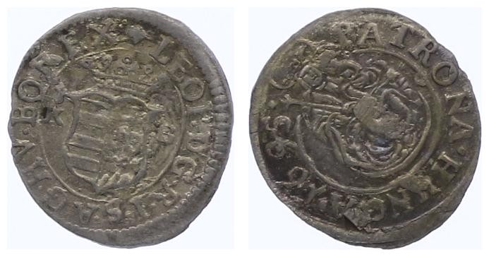 Leopold I. 1657 - 1705
Denar, 1695 KB. Kremnitz
0,54g
Her. 1983
f.stgl