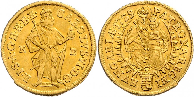 Carl VI. 1711 - 1740
Dukat, 1729 KB. Kremnitz
3,48g
Her. 156
f.vz