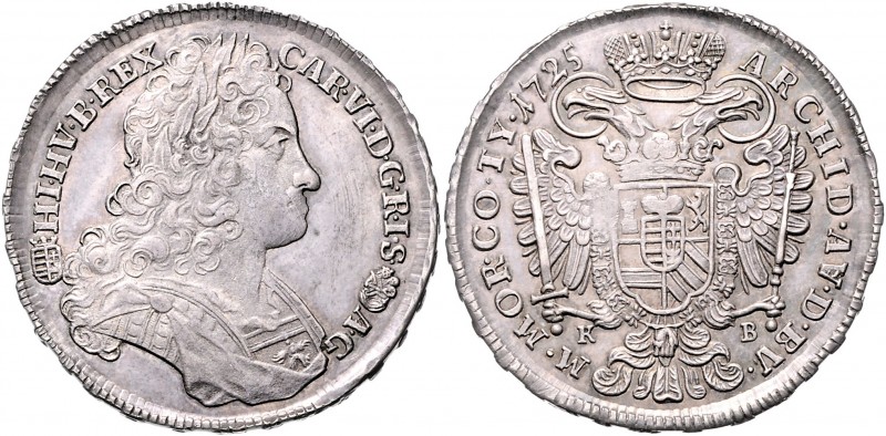 Carl VI. 1711 - 1740
1/2 Taler, 1725 K-B. Kremnitz
14,30g
Her. 542
vz/stgl