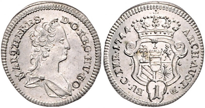 Maria Theresia 1740 - 1780
1 Kreuzer, 1744. Wien
0,90g
Fr. 306, Her. 1434, Eyp. ...