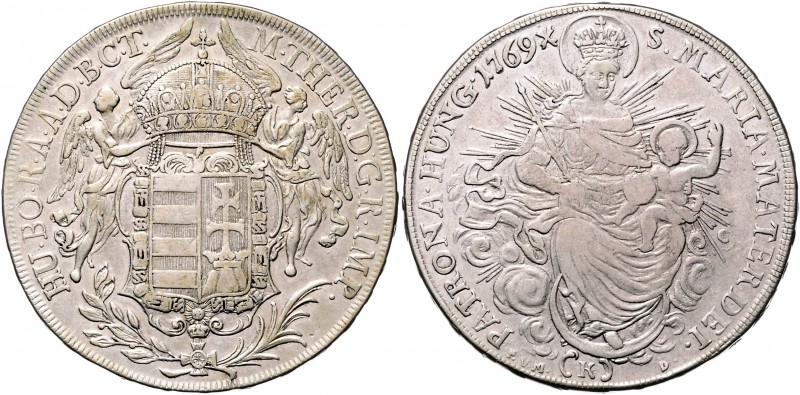 Maria Theresia 1740 - 1780
Madonnentaler, 1769 K // E.V.M.-D.. Kremnitz
27,86g
F...