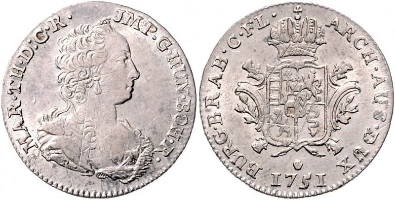 Maria Theresia 1740 - 1780
1/8 Dukaton, 1751. Antwerpen
4,17g
Fr. 1631, Her. 192...