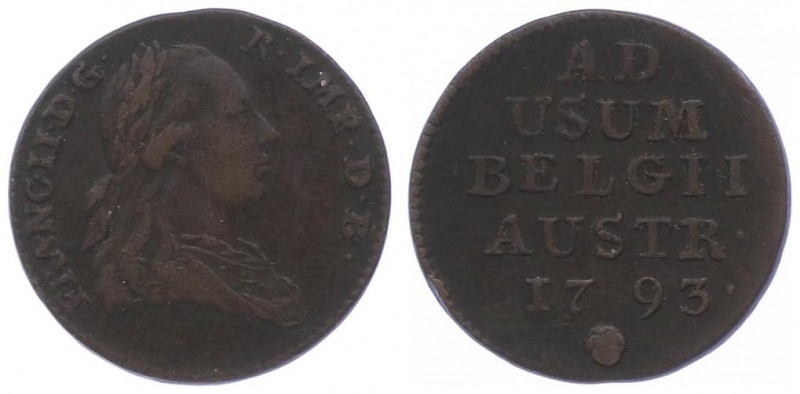 Franz II. 1792 - 1806
Liard, 1793. Brüssel
3,74g
Her. 1201
ss