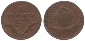 Franz II. 1792 - 1806
I Grossus, 1794. für Polen
Wien
3,84g
Her. 1225
f.ss