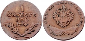 Franz II. 1792 - 1806
I Grossus, 1794. für Polen
Wien
3,99g
Her. 1225
ss